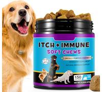 Bieyoc Dog Allergy Immune Chews, Support Skin & Coat, Soothe Itchy Skin, Stop Itching, Licking, Suitable for All Breeds and Sizes, 150 pcs/Duck