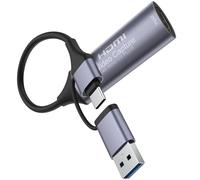 BIFALE Full 4K 60Hz Output HDMI Video Capture Card, USB 3.0 Capture Device, HDMI to USB A/USB C for Live Streaming, Recording, OBS, Gaming, PC/Mac/Android