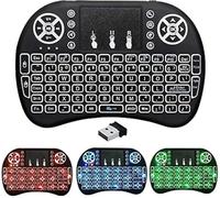 BIFANS 2.4G Mini Wireless Keyboard with Touchpad Mouse, Upgraded Multi Backlit, Portable Rechargeable Remote Control with USB Receiver for Android Smart TV Box HTPC Pad XBOX Windows Mac