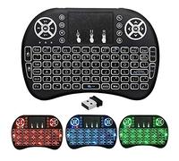 BIFANS 2.4GHz Remote Backlit Mini Wireless Keyboard Portable Wireless Keyboard with Touchpad Mouse For Android Smart Tv Box HTPC IPTV PC Pad XBOX （i8-Black)