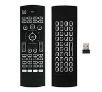 BIFANS MX3 Backlight Mini Wireless Keyboard, Air Mouse IR Learning with 6-Axis Inertia Sensors Multifunctional 2.4GHz Remote for Smart TV，Android TV Box, PC, Mac OS,Linux (MX3)