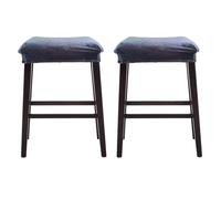 Bifaunvogel Bar Stool Cover Rectangle Set of 2 Velvet Stretch Counter Height Bar stools Slipcovers Saddle Stool Slipcover Bench Seat Protector Backless Bar Stools Covers for Kitchen Counter Dark Gray