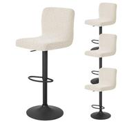 Bifaunvogel Bar Stool Cover with Backs 4 Pack Stretch Counter Height Barstool Covers Washable Square Swivel Barstool Chair Seat Slipcovers Mid Low Back Bar Chair Cover Protector Beige-Yellow