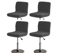 Bifaunvogel Bar Stool Covers with Back Velvet Slipcovers, Stretch, Black, Set of 4