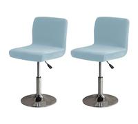 Bifaunvogel Bar Stools Cover with Back Velvet Barstools Slipcovers Stretch Counter Height Bar Stool Covers Protector Square Swivel Barstool Covers for Kitchen Bar Set of 2 Light Blue