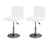 Bifaunvogel Bar Stools Cover with Back Velvet Barstools Slipcovers Stretch Counter Height Bar Stool Covers Protector Square Swivel Barstool Covers for Kitchen Bar Set of 2 White