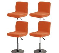 Bifaunvogel Bar Stools Cover with Back Velvet Barstools Slipcovers Stretch Counter Height Bar Stool Covers Protector Square Swivel Barstool Covers for Kitchen Bar Set of 4 Dark Orange