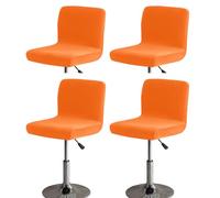Bifaunvogel Bar Stools Cover with Back Velvet Barstools Slipcovers Stretch Counter Height Bar Stool Covers Protector Square Swivel Barstool Covers for Kitchen Bar Set of 4 Orange