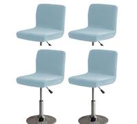 Bifaunvogel Bar Stools Cover with Back Velvet Barstools Slipcovers Stretch Counter Height Bar Stool Covers Protector Square Swivel Barstool Covers for Kitchen Bar Set of 4 Light Blue