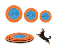 Bifeaw 3 Packs Nylon Interactive Dog Flying Disc - Floating Dog Toys for Aggressive chewers - Water Toys for Dogs (Orange and Blue)