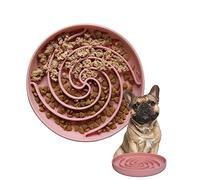 Bifeaw Dog Puzzle Bowl - Silicone Slow Feeder Dog Bowls for Healthy Eating - Puppy Slow Feeder Non-Slip Design Dishwasher Microwave Safe (Powder Pink)