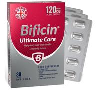 Bificin Ultimate Care - High Potency Probiotics and Prebiotics Complex for Gut Health, 30 Capsules - 120 Billion CFU - 12 Live Bacterial Cultures with Bifidobacterium & Lactobacillus