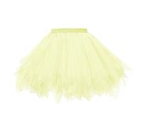 BIFINI Adult Women 80's Tutu Skirt Layered Tulle Petticoat Halloween Tutu Light Yellow