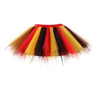 BIFINI Women 80's Tutu Skirt Layered Tulle Petticoat Puffy Tutu Dance Skirt Yellow Red Black XL
