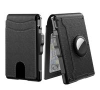 Bifold Business Wallet for Men, Slim Leather Money Clip with Pop Up Aluminum Case & Card Holder