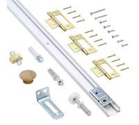 Bifold Door Hardware Kit with 24-inch One-Piece Track, Bi-fold Closet Door Track Kit, Bifold Closet Door Hardware Kit, Folding Door Hardware Repair Replacement Tool Kit (24 Inch)