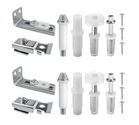 Bifold Door Hardware Repair Kit - 2 Pack Bi-fold Complete Set for Bi-fold & Sliding Closet Doors Replacement Parts, Includes Top & Bottom Brackets, 3/8" Pivots, 7/8" Guide Wheels