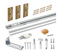 Bifold Door Track Kits, Bi-fold Closet Door Hardware Repair Tool Kit, Included Top Guide Wheels, Top Pivot, Bottom Pivot, Spring, Metal Pivot Pin and Steel Track (36inch (91.4cm))