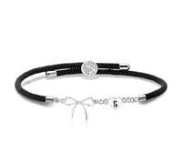 bifriend Bowknot Initial Bracelet Gift for Women,Adjustable Braided Rope Wristband Heart 26 Letter A-Z Handmade Braceclet Jewellery For Birthday Christmas，S