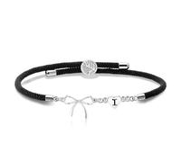 bifriend Bowknot Initial Bracelet Gift for Women,Adjustable Braided Rope Wristband Heart 26 Letter A-Z Handmade Braceclet Jewellery For Birthday Christmas，I