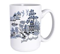 Big 15OZ Blue Willow Pattern Gift Mug. This Can Be Personalised