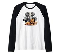 Big 5 Wildlife South Africa Safari Raglan Baseball Tee