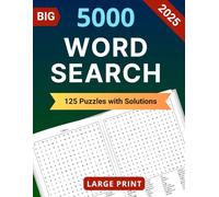BIG 5000 Words Search for Adults Large Print: 125 Puzzles with new various Fun Themes | Seniors | Solutions book | for brain boosting