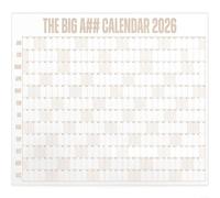 Big A## 2026 Dry-Erase Wall Calendar, 4 ft, Multicolored - Yearly Planner with Color-Coded Labels for Goal Tracking and Organization (Khaki)
