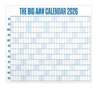 Big A## 2026 Dry-Erase Wall Calendar, 4 ft, Multicolored - Yearly Planner with Color-Coded Labels for Goal Tracking and Organization(Blue)