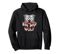 Big and Bad Wild Wolves Fierce Roaring Wolf Head Design Pullover Hoodie