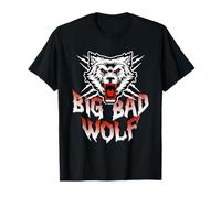 Big and Bad Wild Wolves Fierce Roaring Wolf Head Design T-Shirt