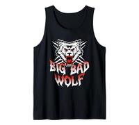 Big and Bad Wild Wolves Fierce Roaring Wolf Head Design Tank Top