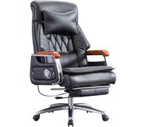 Big And Tall Executive Office Chair, Ergonomic Reclining Swivel Lift Chair, Leather Desk Chair for Office and Home, 90° to 155° Adjustable