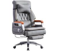 Big And Tall Executive Office Chair, Ergonomic Reclining Swivel Lift Chair, Leather Desk Chair for Office and Home, 90° to 155° Adjustable