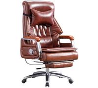 Big And Tall Executive Office Chair, Ergonomic Reclining Swivel Lift Chair, Leather Desk Chair for Office and Home, 90° to 155° Adjustable