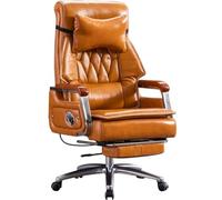Big And Tall Executive Office Chair, Ergonomic Reclining Swivel Lift Chair, Leather Desk Chair for Office and Home, 90° to 155° Adjustable