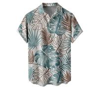 Big and Tall Hawaiian Shirts for Men Short Sleeve Aloha Shirt for Men Regular Fit Hawaiian Shirts for Men with Quick to Dry Effect Boho Button Up Shirt Mens Summer Shirts Sexy Plus Size Tops