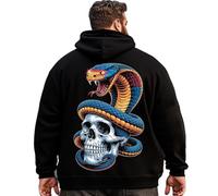 Big and Tall Men Hoodie Plus Size Hooded Sweatshirt Fleece Hoodie with Pocket Pullover Oversized Long Sleeve Sweatshirts for Big & Tall Men 6XLT #07 Skull H2 5KP6 007