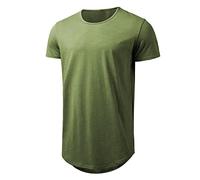 Big and Tall Mens Extra Long Hipster Reflective Scalloped T Shirts Tops, Grass Green 30, XXL Tall