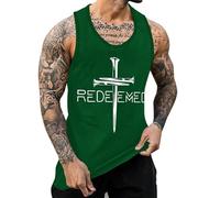 Big and Tall Mens Sleeveless Vest Cross Pattern Printed Vest Muscle Fit Athletic Sleeveless Tops Comfortable Gym Tank Top Casual Undershirt Lightweight Vests Best for Running Hiking Outdoors