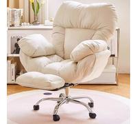 Big and Tall Reclining Office Chair with Footrest High Back Executive Chair Swivel Wheels Wide Seat Lumbar Support Ergonomic Design White