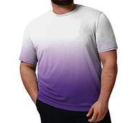 Big and Tall T Shirts for Men Summer Short Sleeve Stylish Gradient Color Casual Shirts Comfy Daily Loose Fit Crew Neck Shirt Basic Breathable Lightweight Work Out Sport Running Tshirt T-Shirt