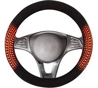 Big Ant 12V Heated steering wheel cover,Warm and Soft Anti-Slip Fully. Universal size plush Steering Wheel Protector Covers Winter Universal Fit for Sedans, SUVs and Trucks,Adorned for Women Men,Black