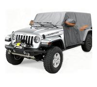 Big Ant Cab Cover for 2007-2025 Je-ep Wrangler JKU JLU 4 Door, Waterproof Half Car Cover Oxford with Reflective Strip, Sun Snowproof Cab Car Cover for Convenient Zipper for Trunk Gray