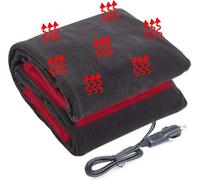 Big Ant Car Blanket,12v heated blanket,Fleece Constant Temperature Travel Blanket For Car RV Cold Weather,heated fleece blanket,travel blanket,electric fleece blanket throw,camping blanket,Black