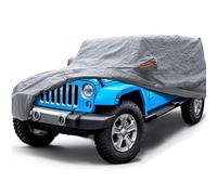 Big Ant Car Cover Custom Fits for Wrangler 4 Door JK Unlimited Sport/Sahara/Rubicon Waterproof All Weather with Left Side Door Zipper,Full Exterior Cover Outdoor Snow Sun Uv Protection,Grey