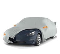 Big Ant Car Cover Custom for Model Y Ultimate All-Weather Waterproof Protection with Ventilated Mesh, Charging Port & Driver Door Zipper,Gray