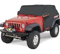 Big Ant Waterproof Half Car Cover for Jeep Wrangler 2 Door Half Garage Against UV, Rain, Dust, Jeep Cover for Jeep Wrangler CJ, YJ, TJ and JK 2 Door - Black