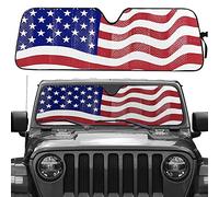 Big Ant Windshield Sun Shade,America Flag Car Shade Front Windshield Designed for Sahara Rubicon JK JL CJ YJ TJ,Foldable Dashboard Shield Sun Visor for UV and Heat