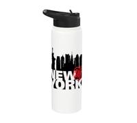 Big Apple New York Silhouette Graphic Vintage NYC Skyline Stainless Steel Insulated Water Bottle